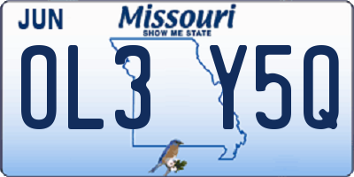 MO license plate OL3Y5Q