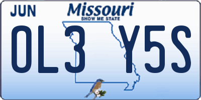 MO license plate OL3Y5S