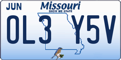 MO license plate OL3Y5V