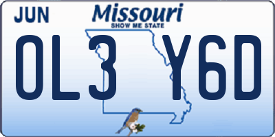 MO license plate OL3Y6D