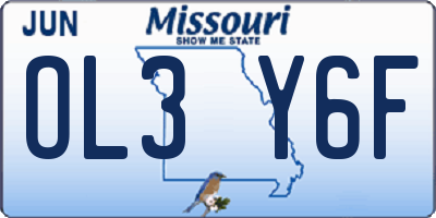 MO license plate OL3Y6F