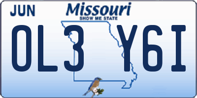 MO license plate OL3Y6I