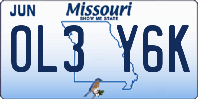MO license plate OL3Y6K
