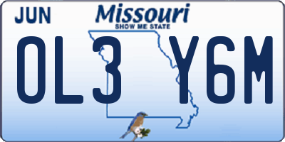 MO license plate OL3Y6M