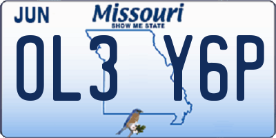 MO license plate OL3Y6P