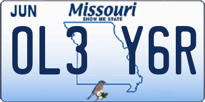 MO license plate OL3Y6R