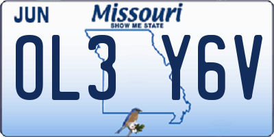 MO license plate OL3Y6V