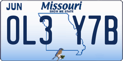 MO license plate OL3Y7B