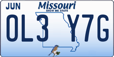 MO license plate OL3Y7G