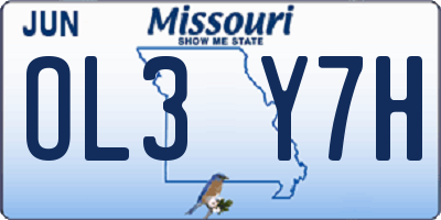 MO license plate OL3Y7H