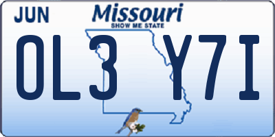 MO license plate OL3Y7I