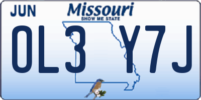 MO license plate OL3Y7J