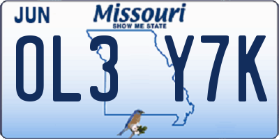 MO license plate OL3Y7K