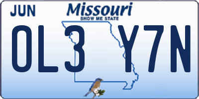MO license plate OL3Y7N