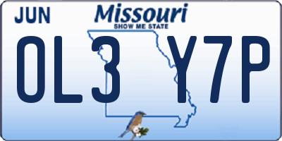 MO license plate OL3Y7P