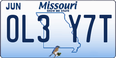 MO license plate OL3Y7T