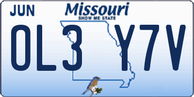 MO license plate OL3Y7V