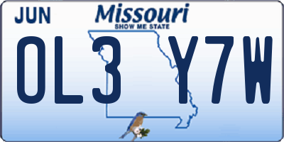 MO license plate OL3Y7W