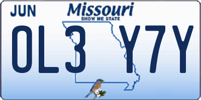 MO license plate OL3Y7Y