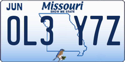 MO license plate OL3Y7Z