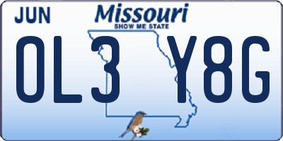MO license plate OL3Y8G