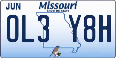 MO license plate OL3Y8H