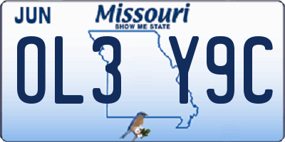 MO license plate OL3Y9C