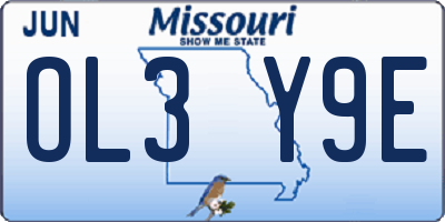 MO license plate OL3Y9E
