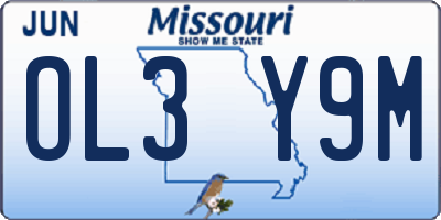 MO license plate OL3Y9M