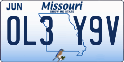 MO license plate OL3Y9V