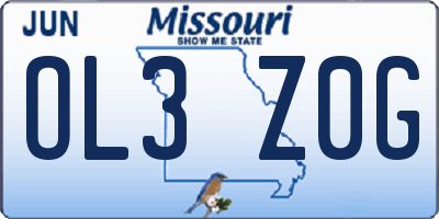 MO license plate OL3Z0G