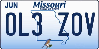 MO license plate OL3Z0V