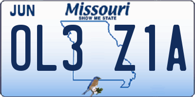 MO license plate OL3Z1A