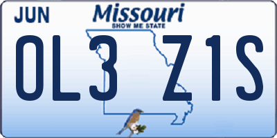 MO license plate OL3Z1S