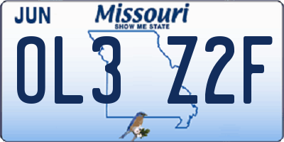 MO license plate OL3Z2F