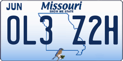 MO license plate OL3Z2H