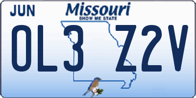 MO license plate OL3Z2V