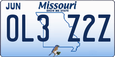 MO license plate OL3Z2Z