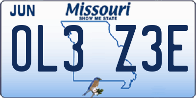 MO license plate OL3Z3E