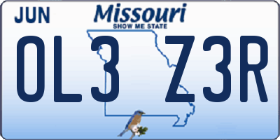 MO license plate OL3Z3R
