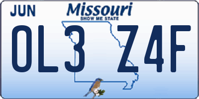 MO license plate OL3Z4F