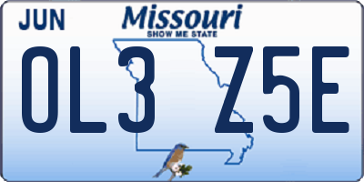 MO license plate OL3Z5E