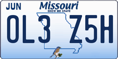 MO license plate OL3Z5H
