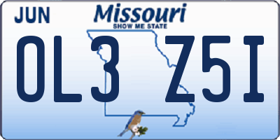 MO license plate OL3Z5I