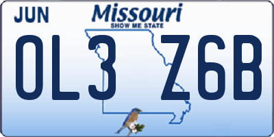 MO license plate OL3Z6B