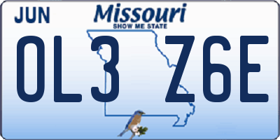 MO license plate OL3Z6E
