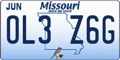 MO license plate OL3Z6G