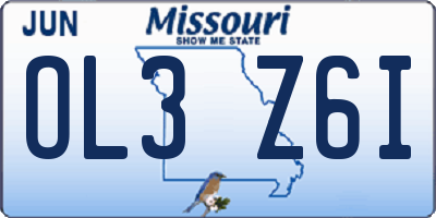 MO license plate OL3Z6I