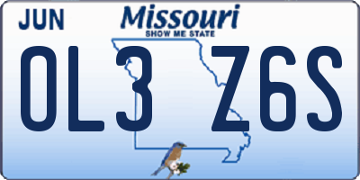 MO license plate OL3Z6S