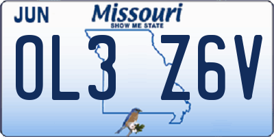 MO license plate OL3Z6V